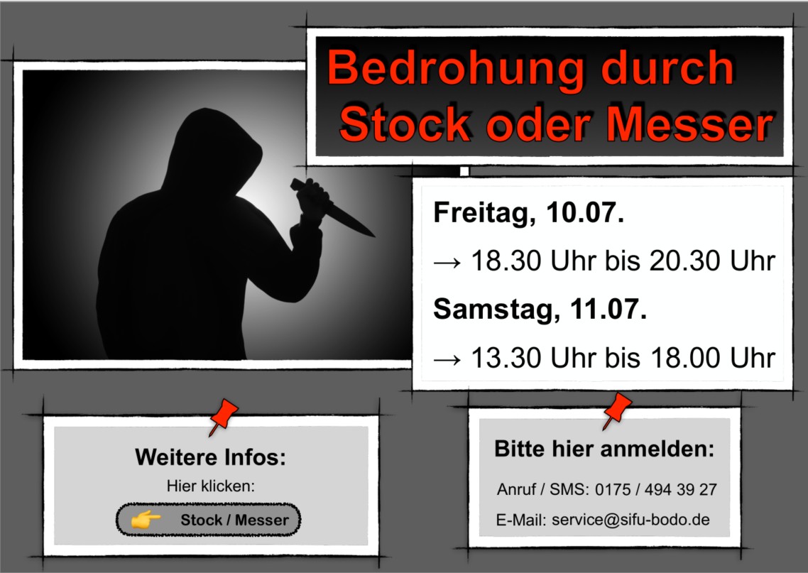 Bedrohung durch Stock oder Messer